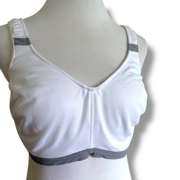 Lilyette 40C Sports Bra White Gray Underwire Full Coverage 0959 by Maidenform - Picture 3 of 7